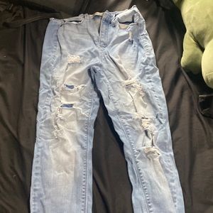 straight legged jeans